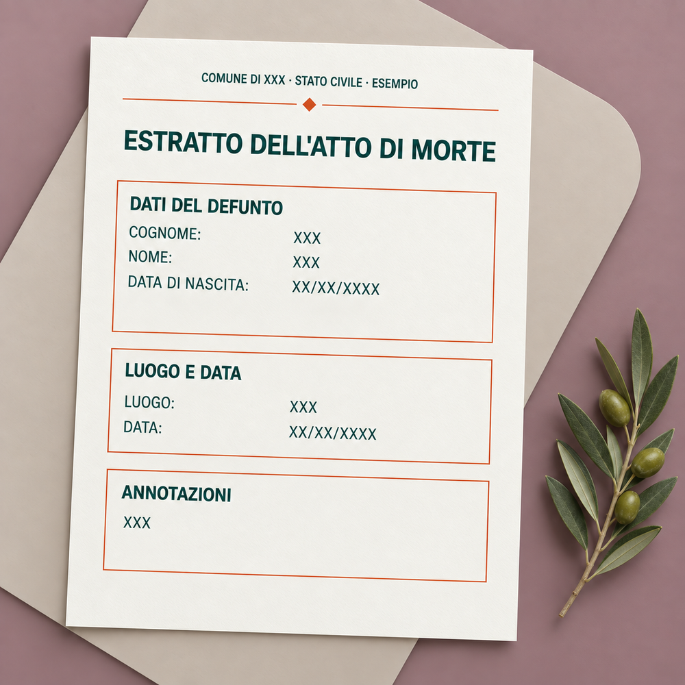 Traduzione giurata dell'atto di morte — Giuradoc