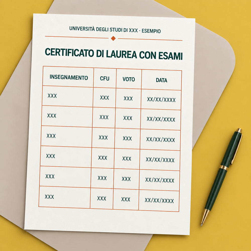 Traduzione giurata del certificato degli esami — Giuradoc