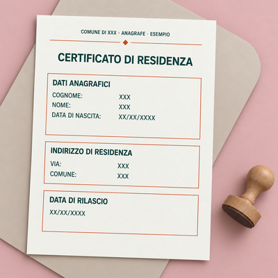 Traduzione giurata del certificato di residenza — Giuradoc